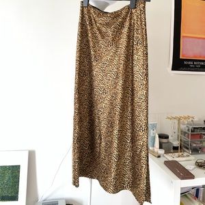 Topshop Satin midi skirt